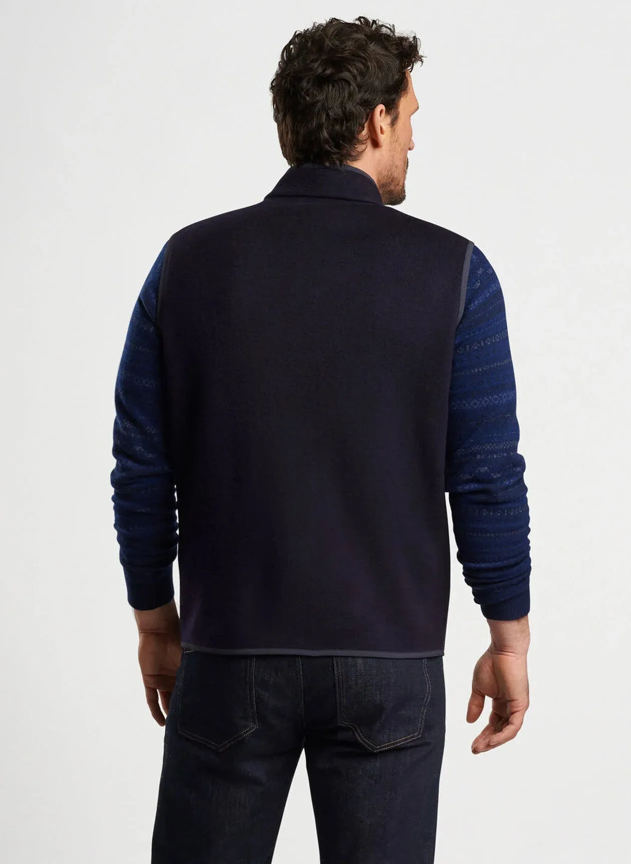 Peter Millar Crown Flex Fleece Vest-Navy