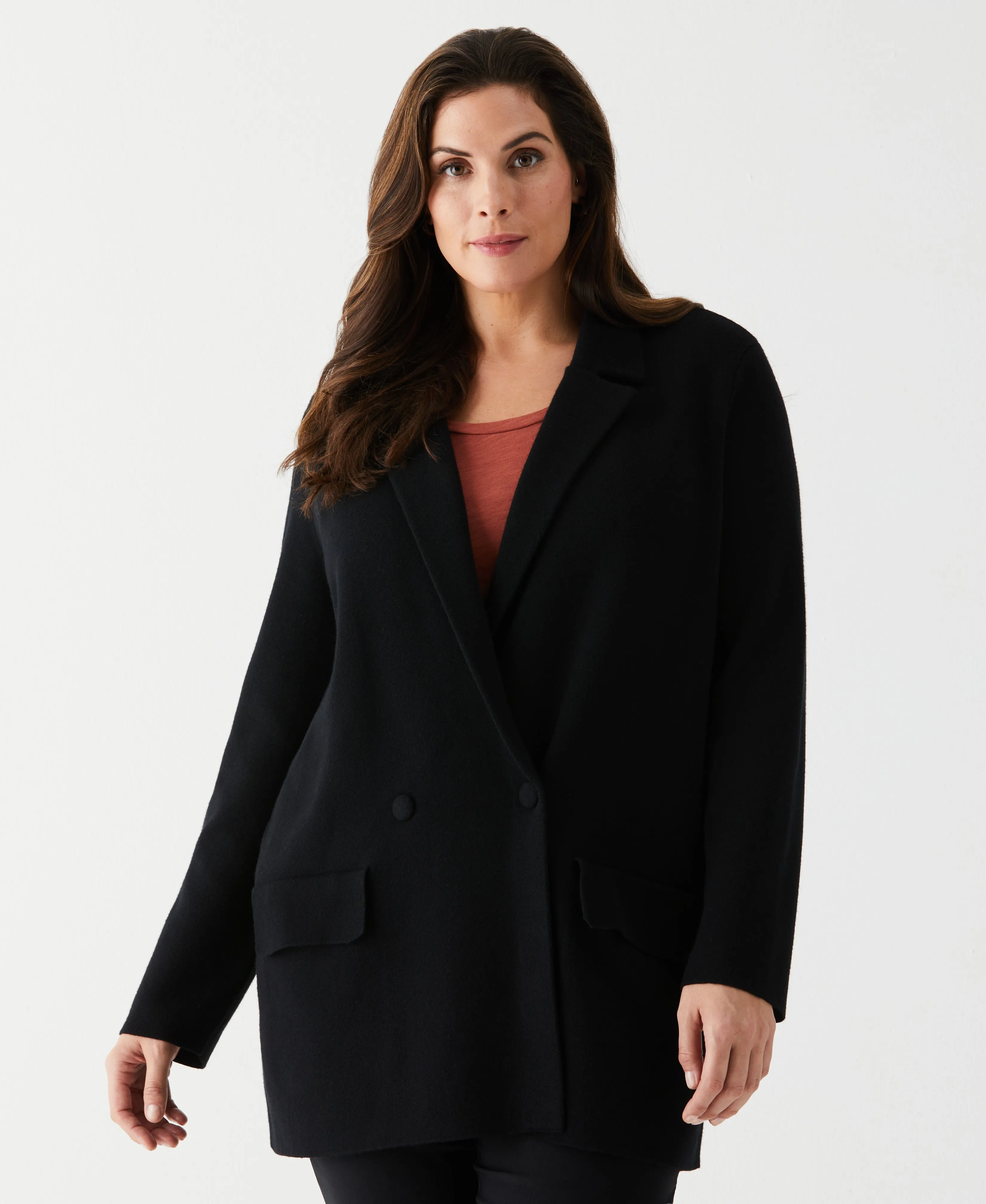 Plus Size Relaxed Sweater Blazer