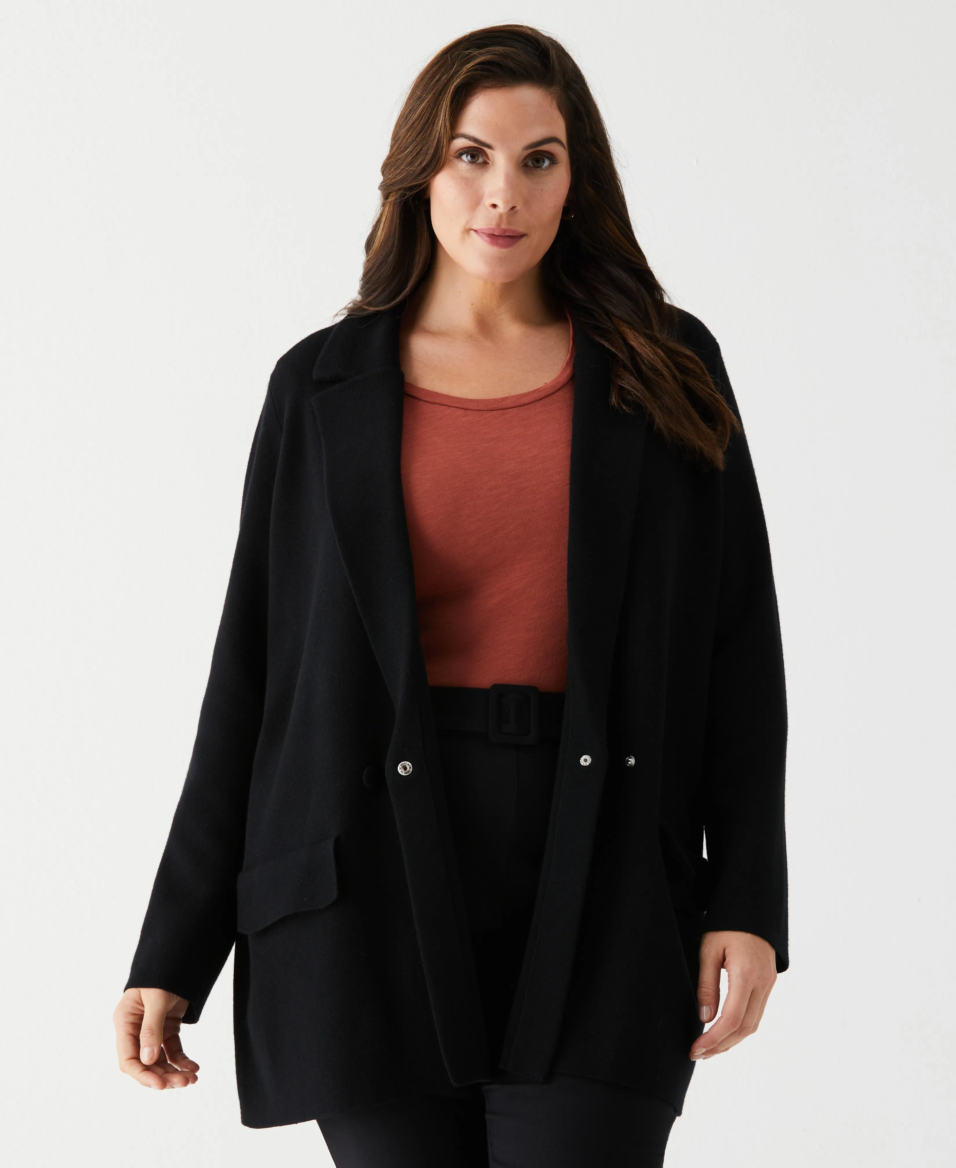 Plus Size Relaxed Sweater Blazer