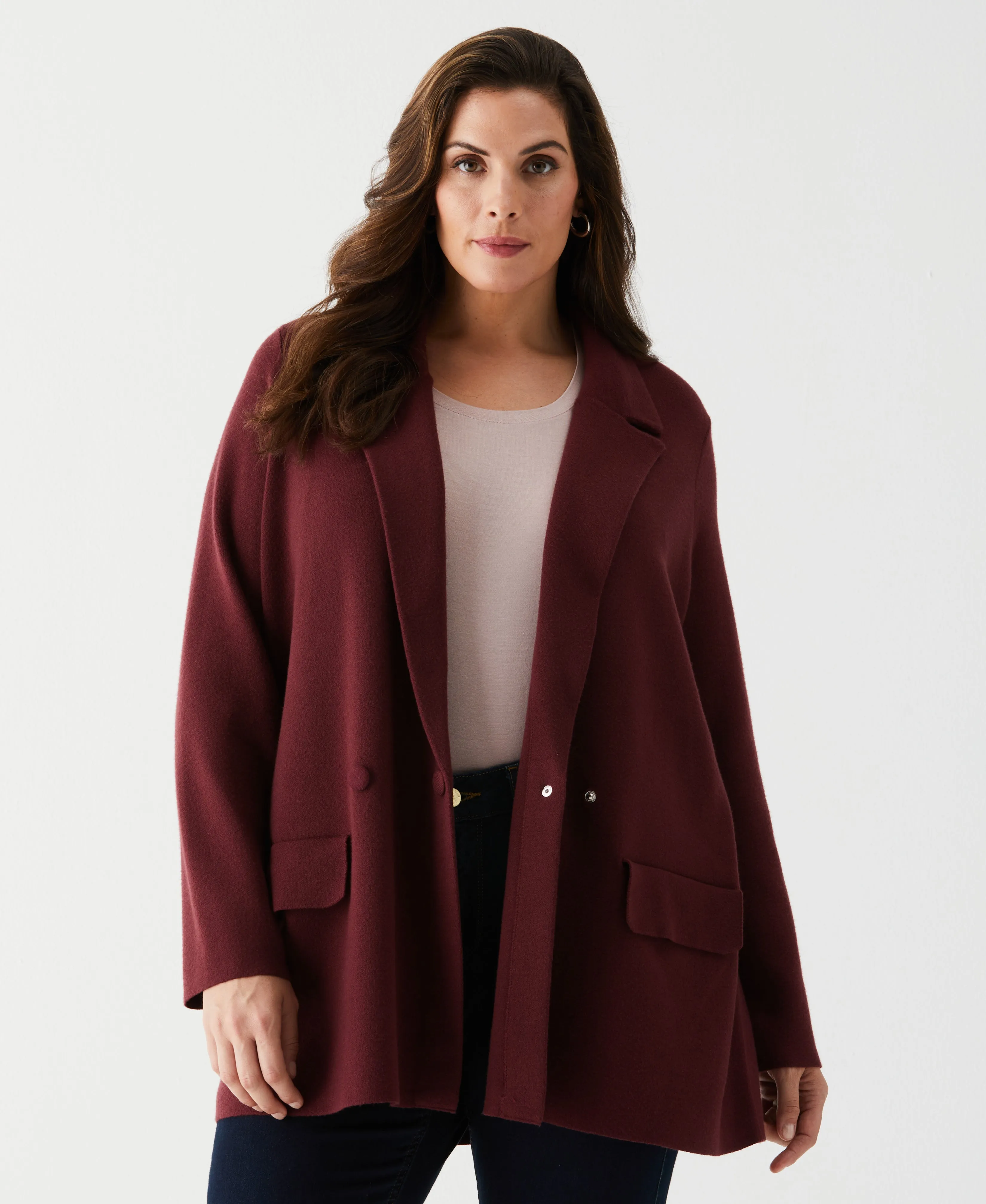 Plus Size Relaxed Sweater Blazer