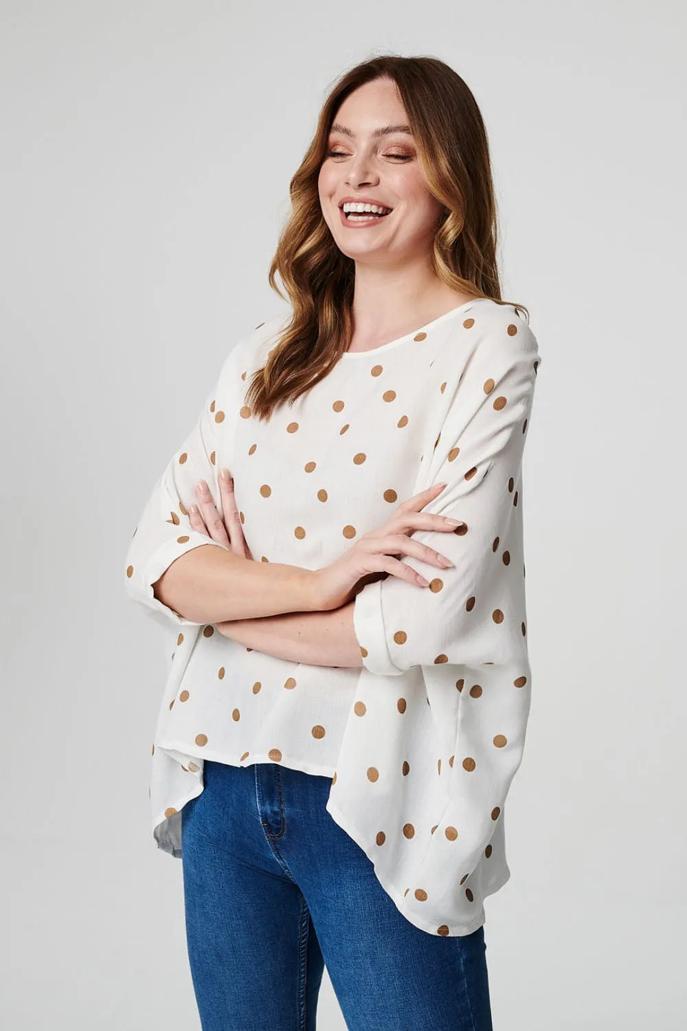 Polka Dot Oversized Blouse