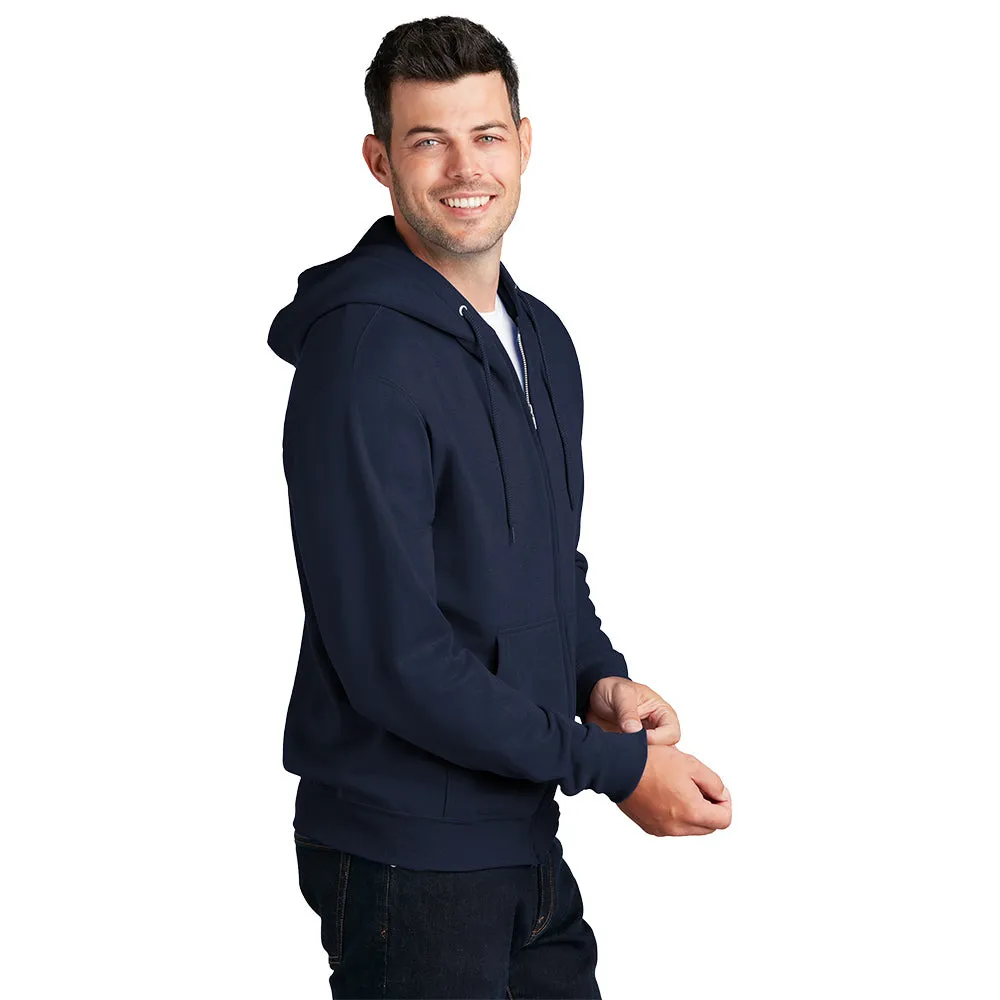 Port & Company® Core Fleece Full-Zip Hooded Sweatshirt - Navy