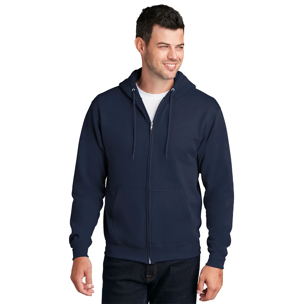 Port & Company® Core Fleece Full-Zip Hooded Sweatshirt - Navy