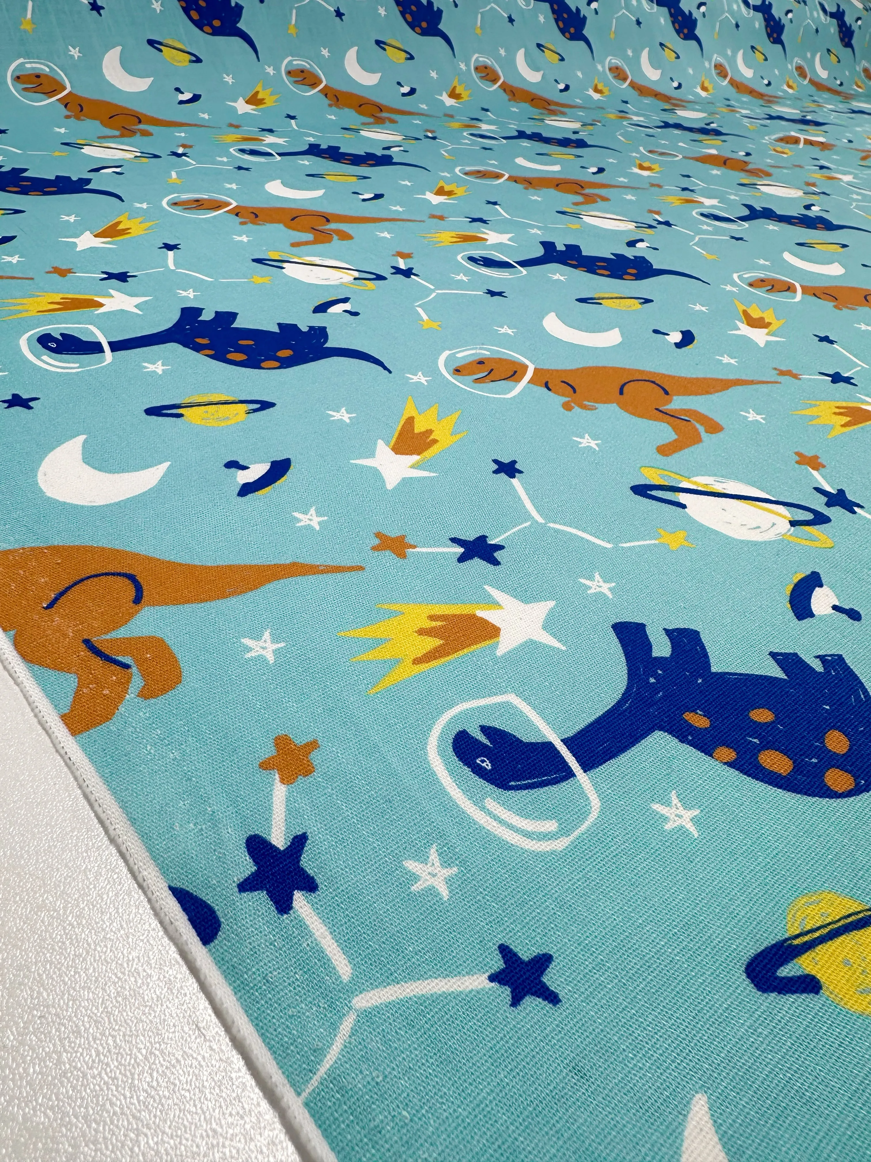 Printed Linen - Dino Space - 145cm