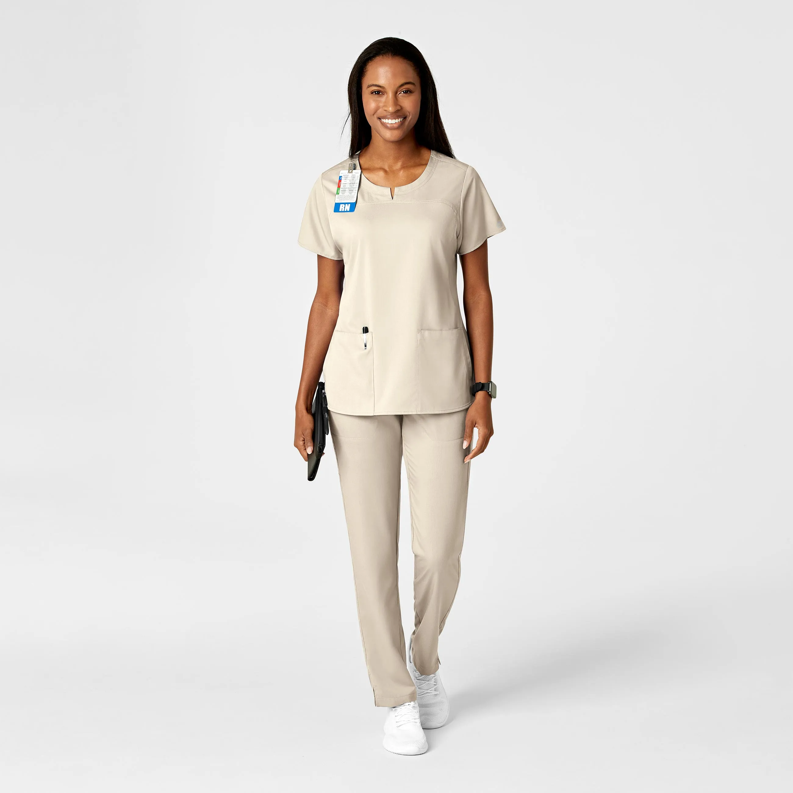 PRO Women's Knit Waist Cargo Scrub Pant - Khaki