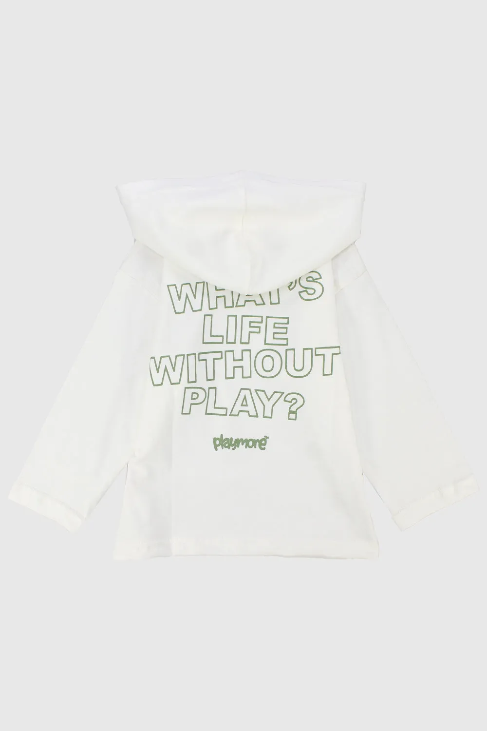 "What's Life Without Play" Long-Sleeved Hooded T-Shirt