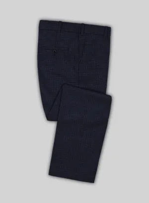 Reda Zeno Blue Checks Wool Pants