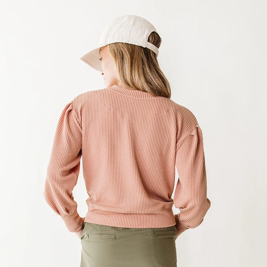 Serena Ribbed Top, Dusty Rose