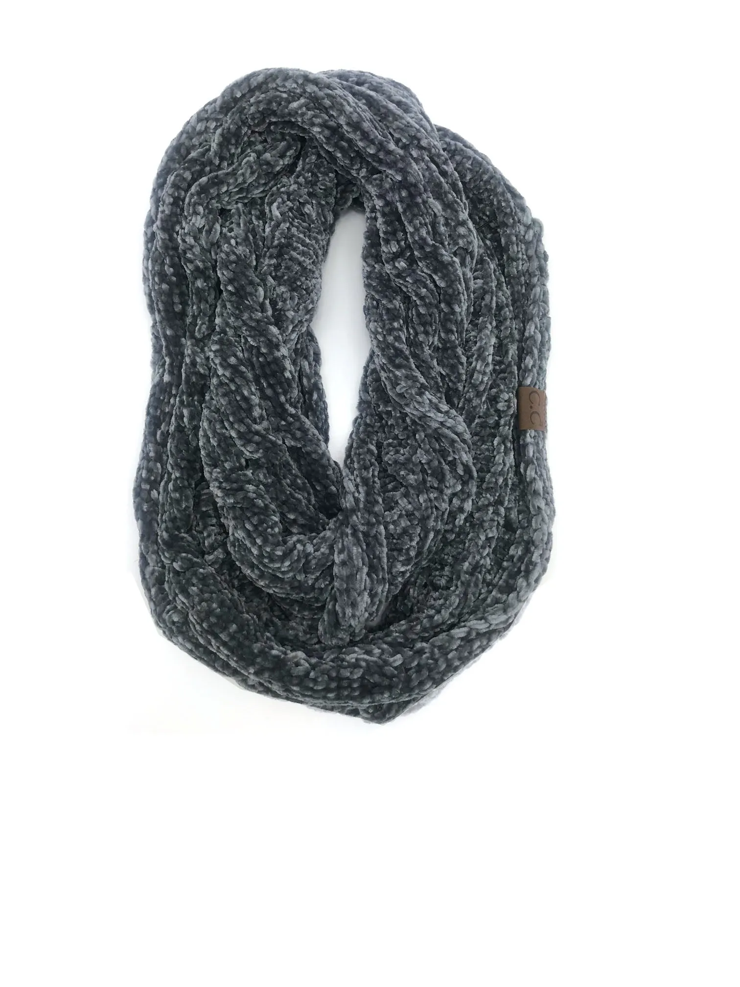 SF-30 LIGHT MELANGE GREY VELOUR SCARF