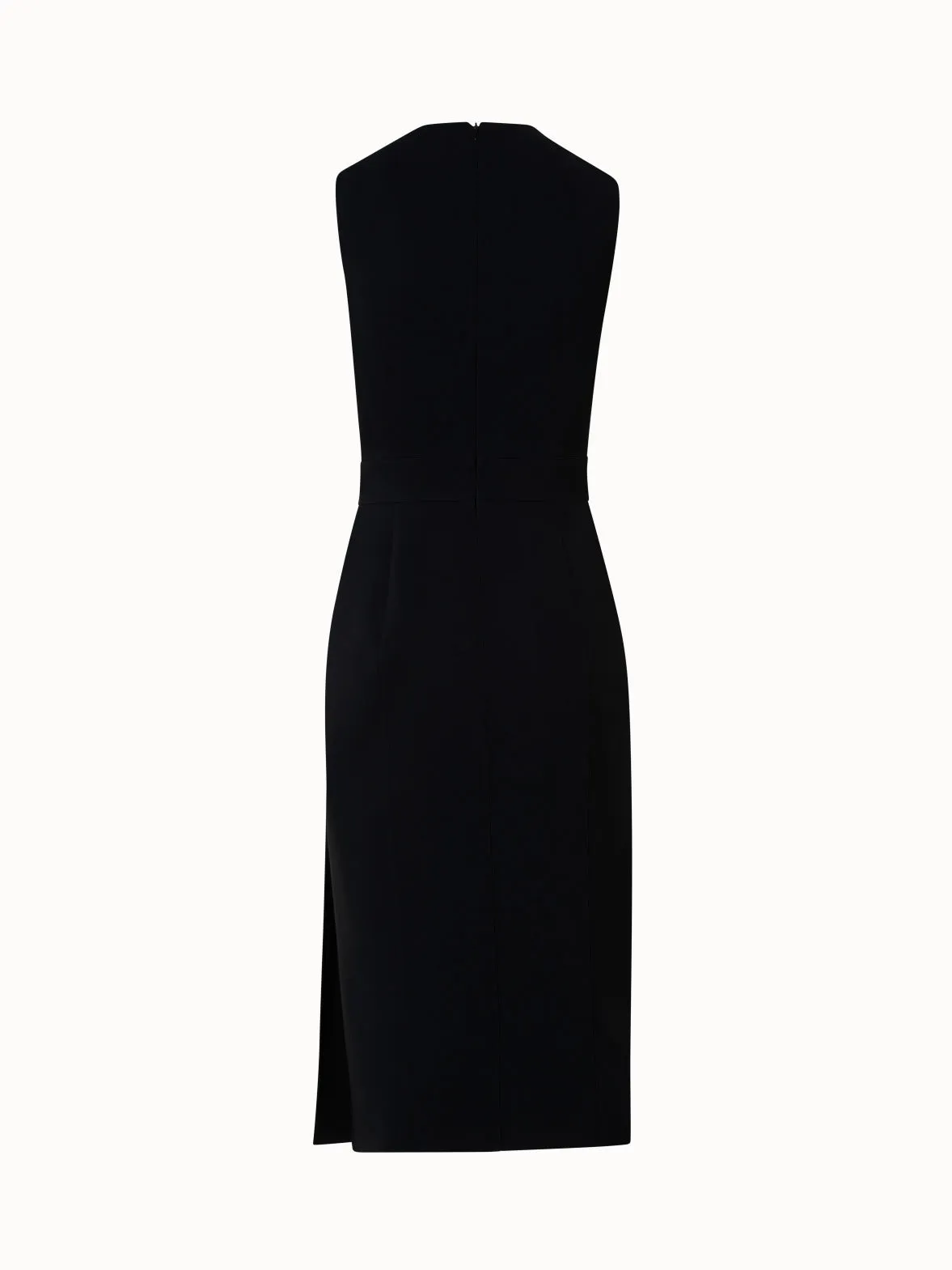 Sleeveless Wool Double-Face Sheath Dress