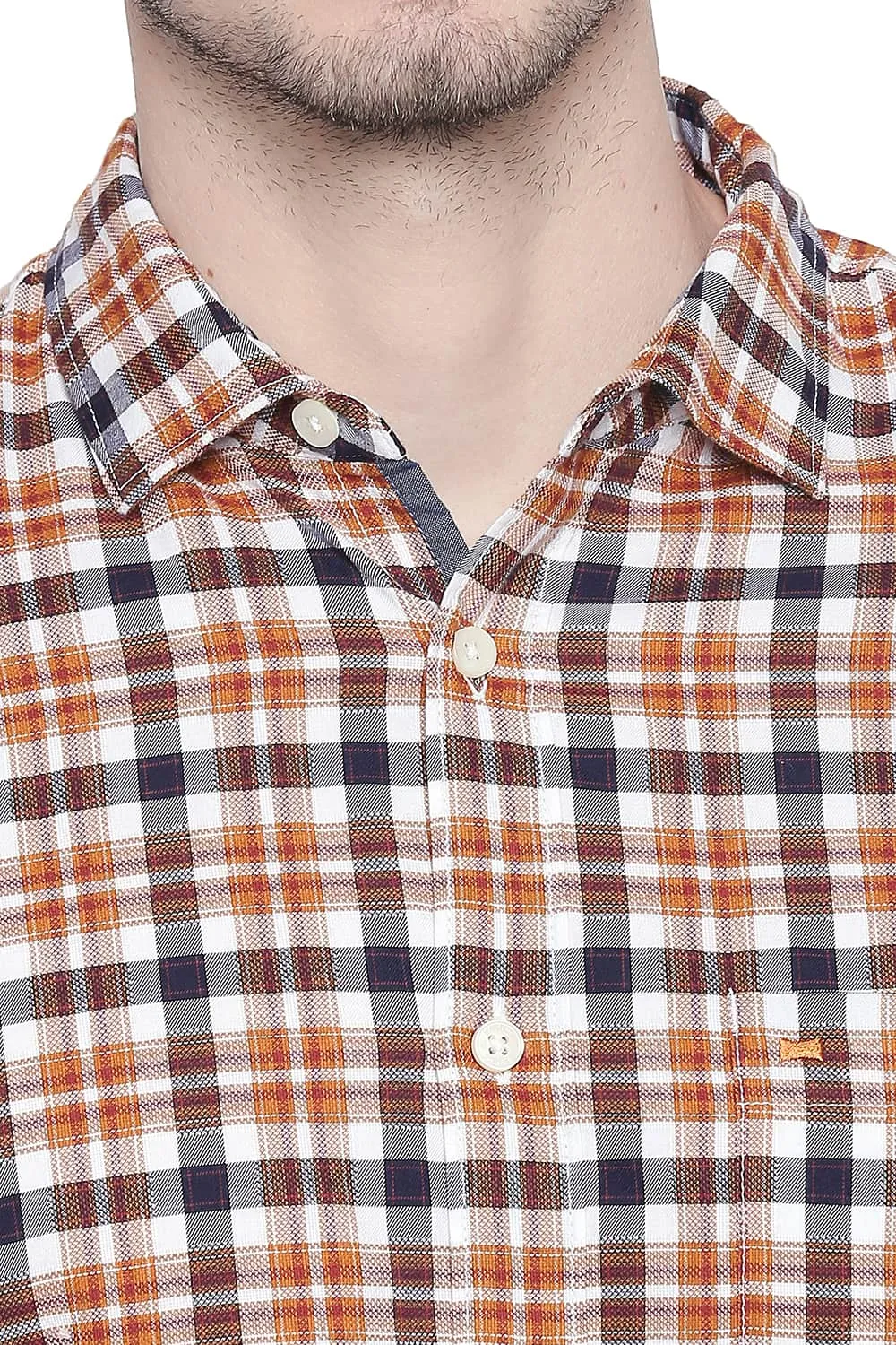 Slim Fit Red Dobby Checks Shirt