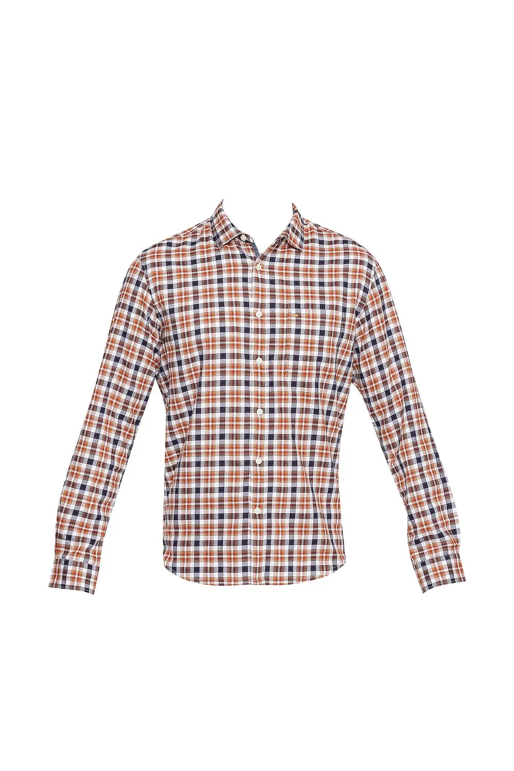 Slim Fit Red Dobby Checks Shirt