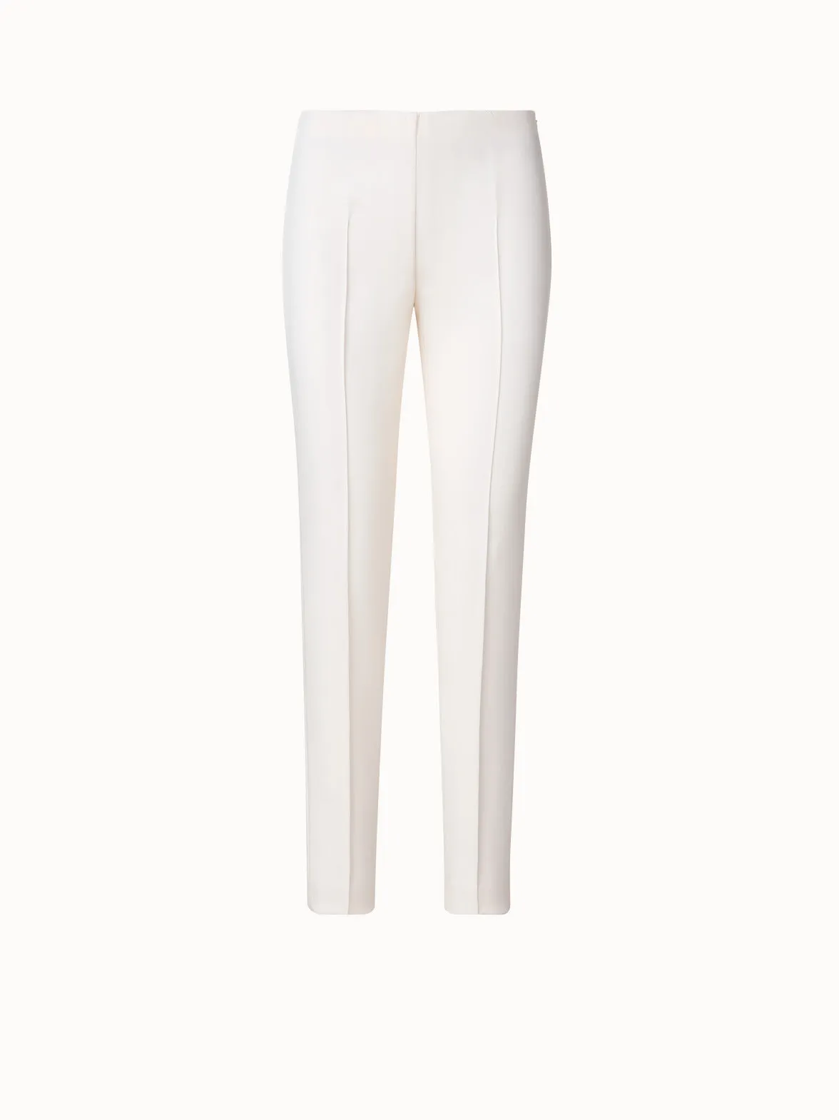 Slim Leg Silk Crêpe Pants