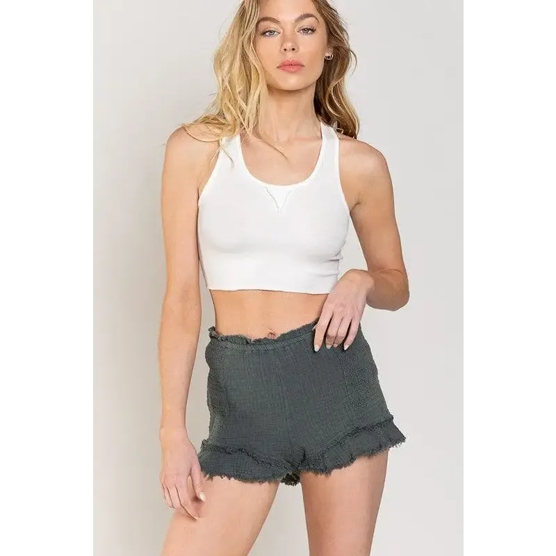 Smoked Ruffle Shorts