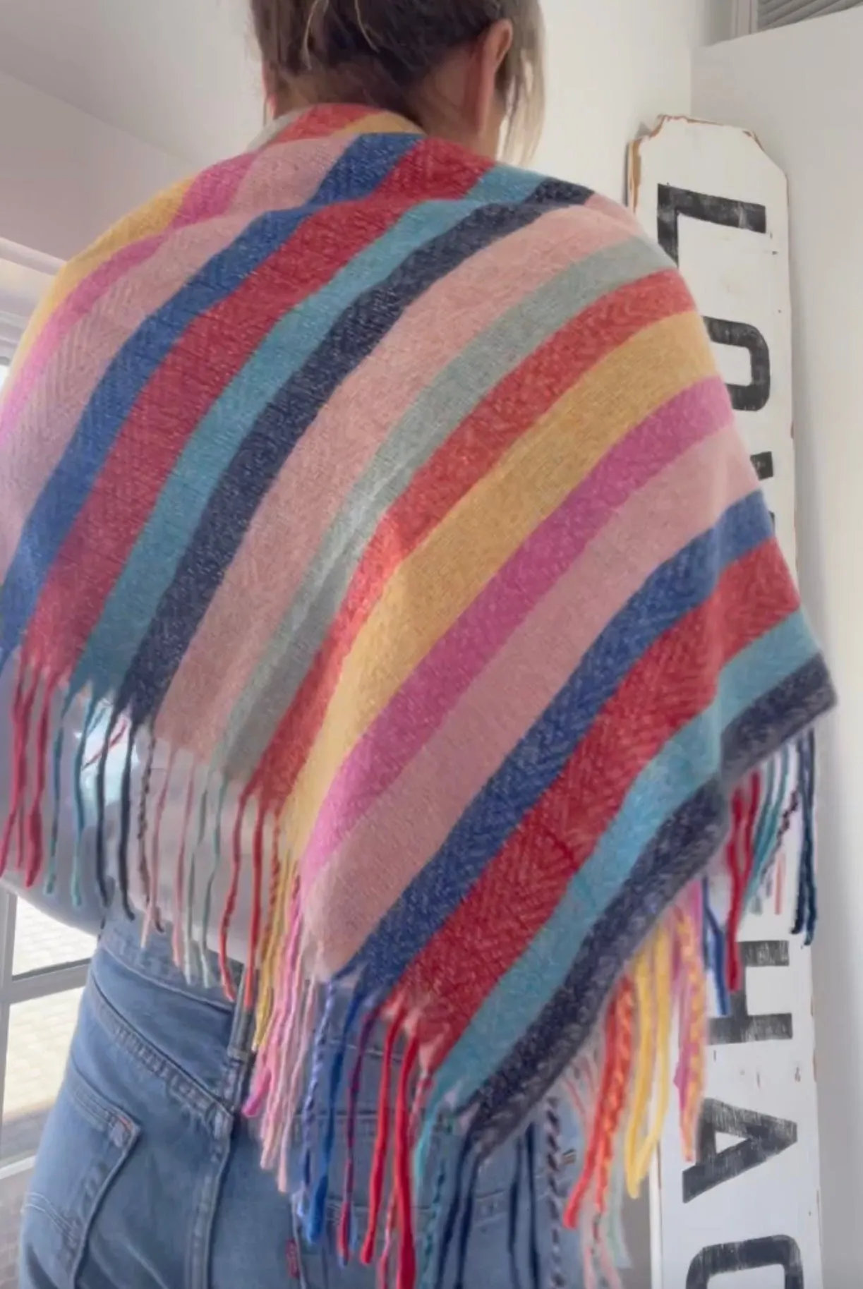 Super Cozy Pink Stripe Blanket Scarf