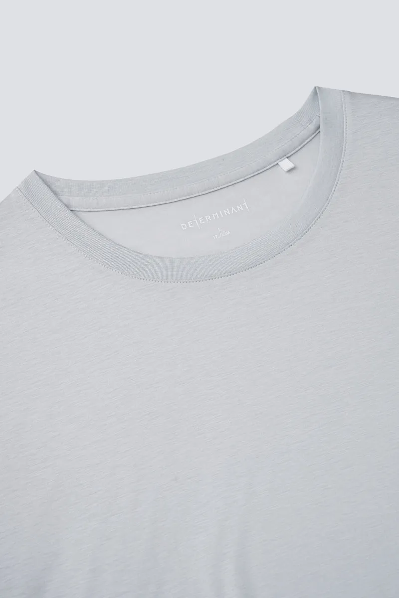 Supreme Cotton-Silk Crew Neck T-Shirt | Light Grey BLE038