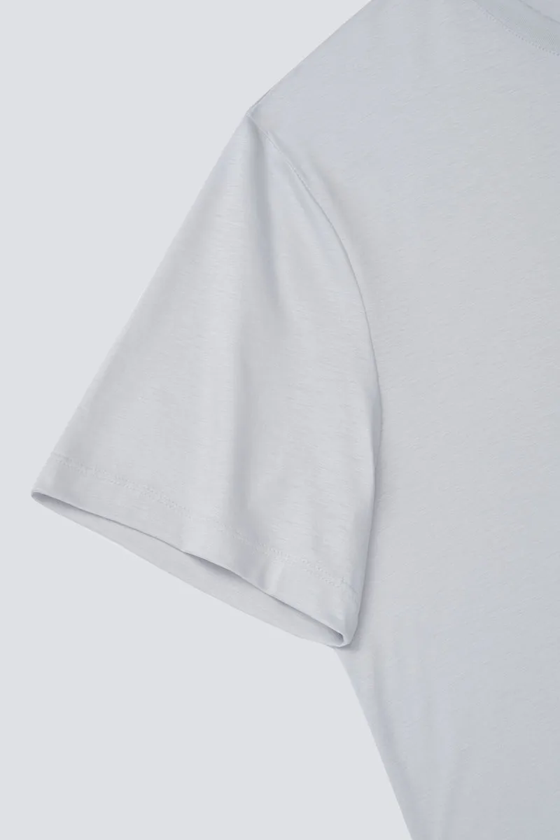 Supreme Cotton-Silk Crew Neck T-Shirt | Light Grey BLE038