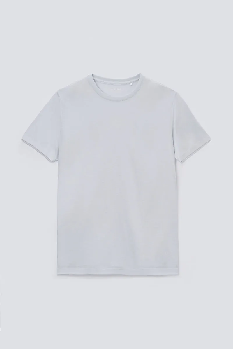 Supreme Cotton-Silk Crew Neck T-Shirt | Light Grey BLE038