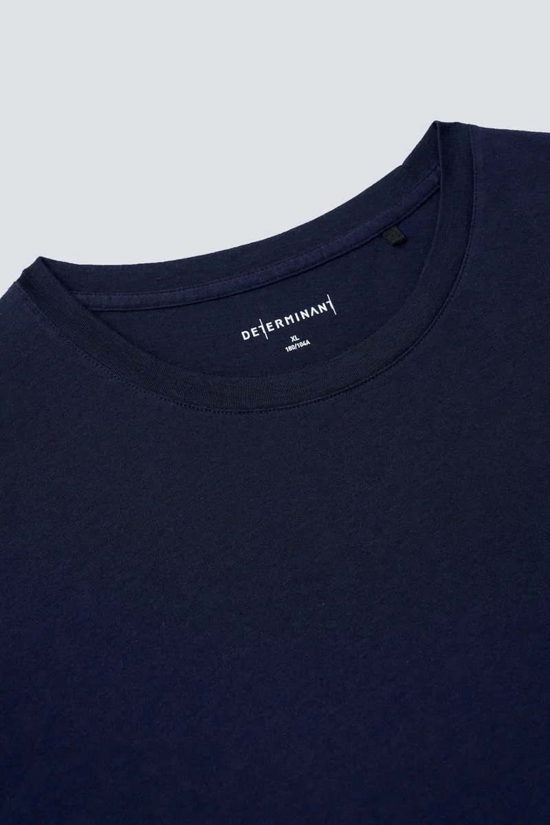 Supreme Cotton-Silk Crew Neck T-Shirt | Navy NYYD01