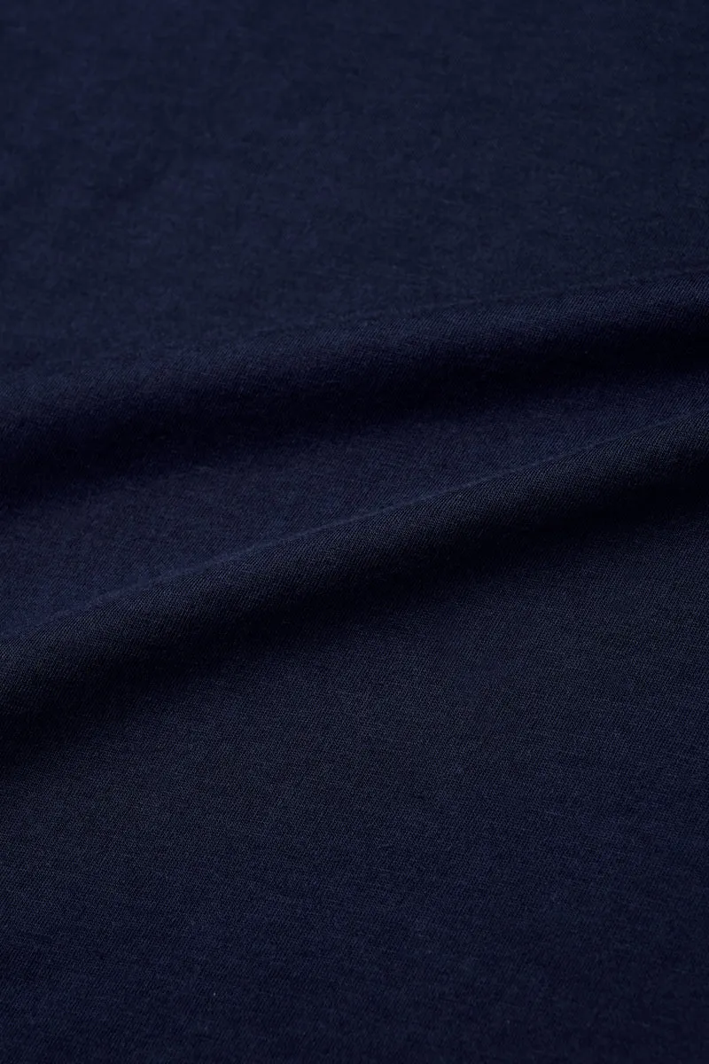 Supreme Cotton-Silk Crew Neck T-Shirt | Navy NYYD01