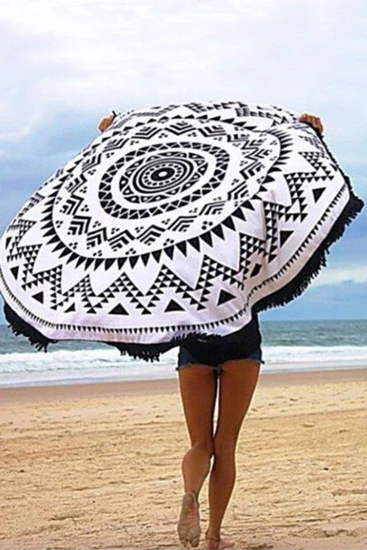 Tribal Pattern Convertible Beach Throw