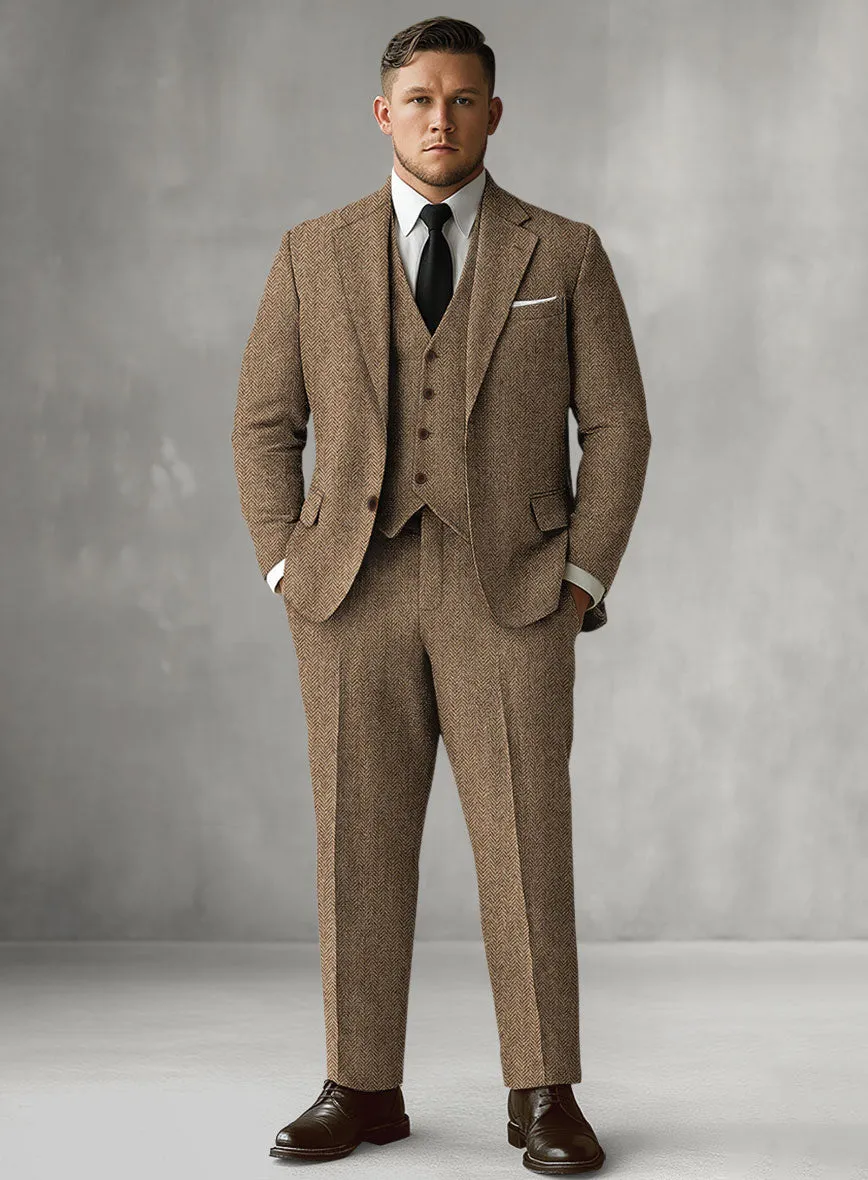 Tweed Suit Big and Tall - Irish Brown Herringbone