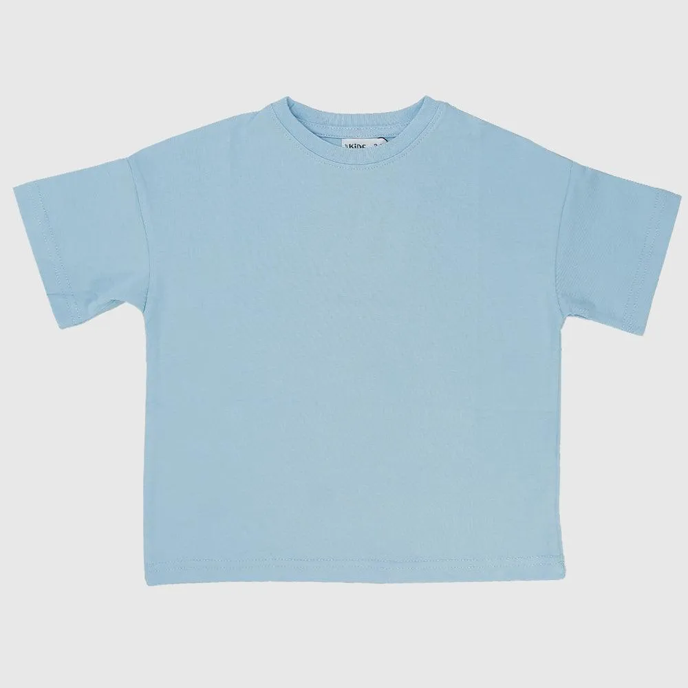 Unisex Plain Babyblue Short-Sleeved T-Shirt