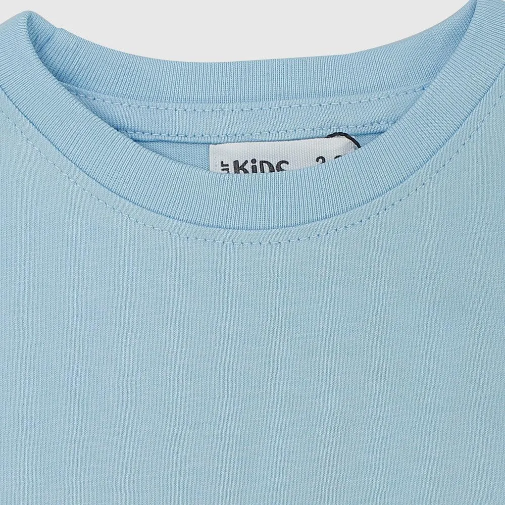 Unisex Plain Babyblue Short-Sleeved T-Shirt