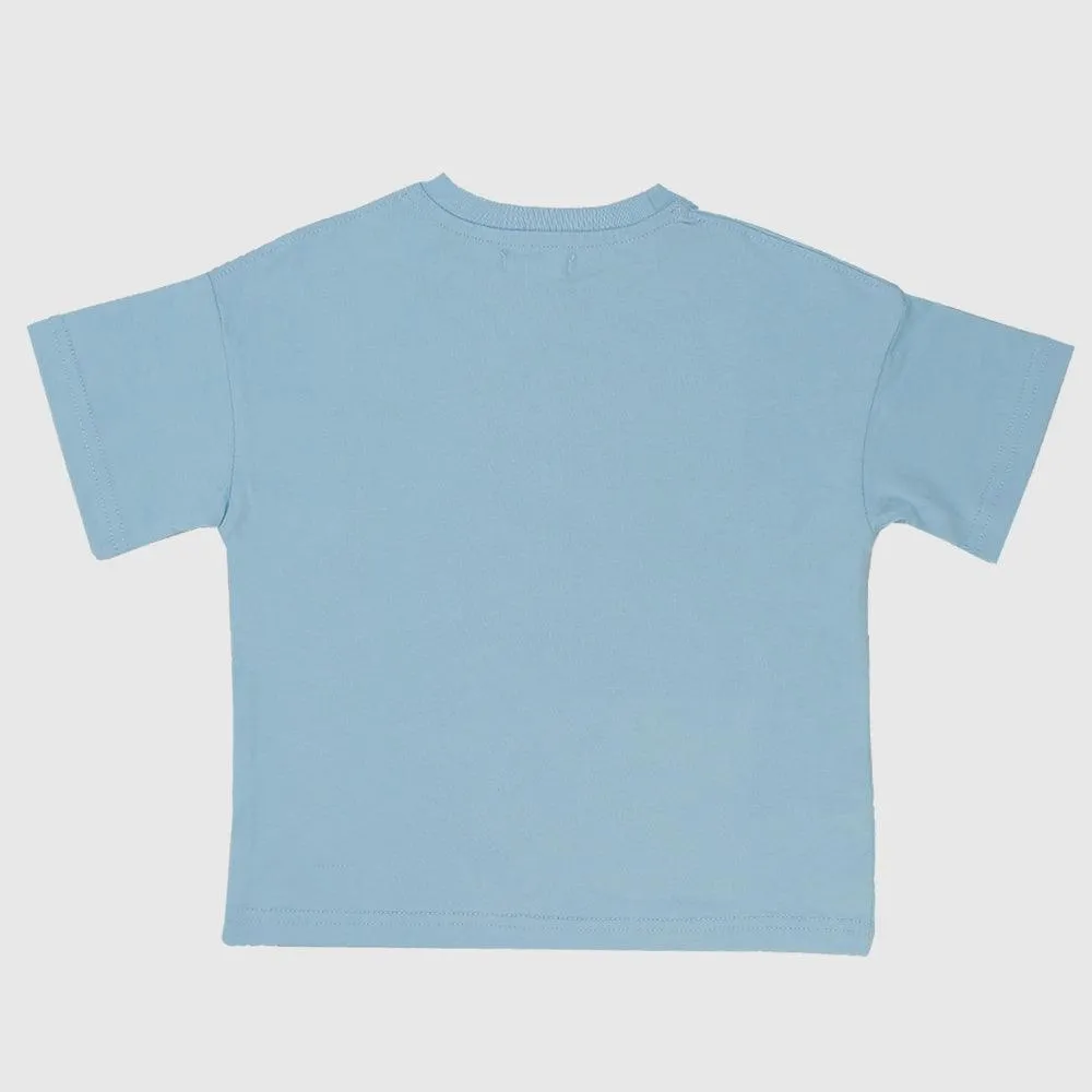 Unisex Plain Babyblue Short-Sleeved T-Shirt