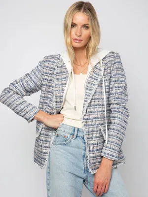 Veronica Plaid Dickie Tweed Jacket - Navy Combo