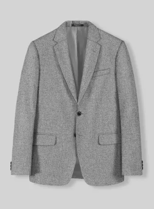 Vintage Plain Gray Tweed Jacket