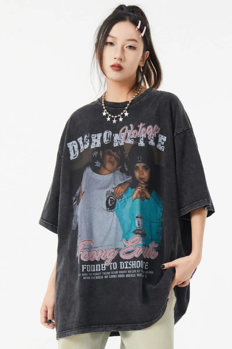 Washed Hiphop Retro T-Shirt