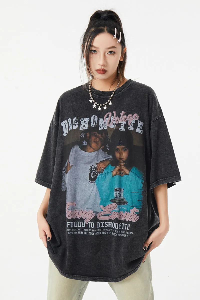 Washed Hiphop Retro T-Shirt