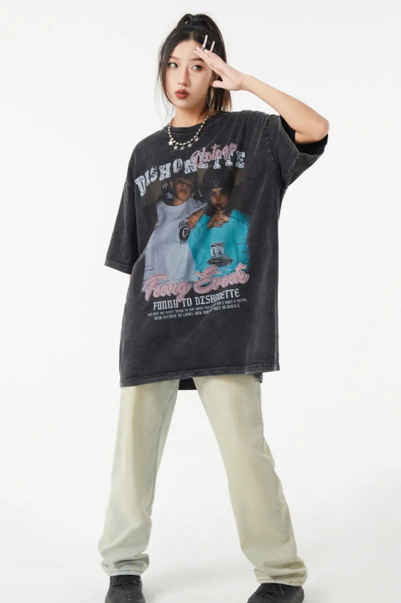 Washed Hiphop Retro T-Shirt