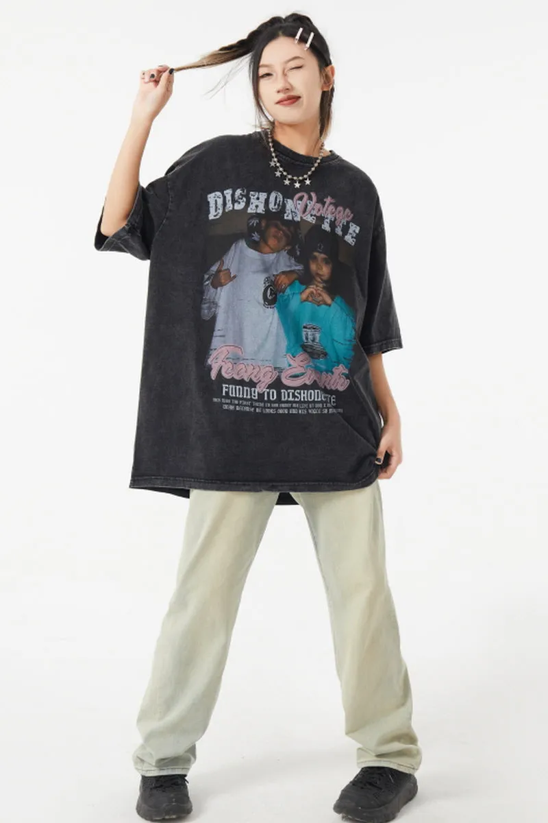 Washed Hiphop Retro T-Shirt