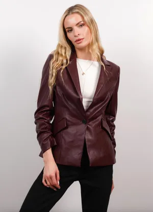 Wednesday Vegan Scrunch Blazer - Oxblood