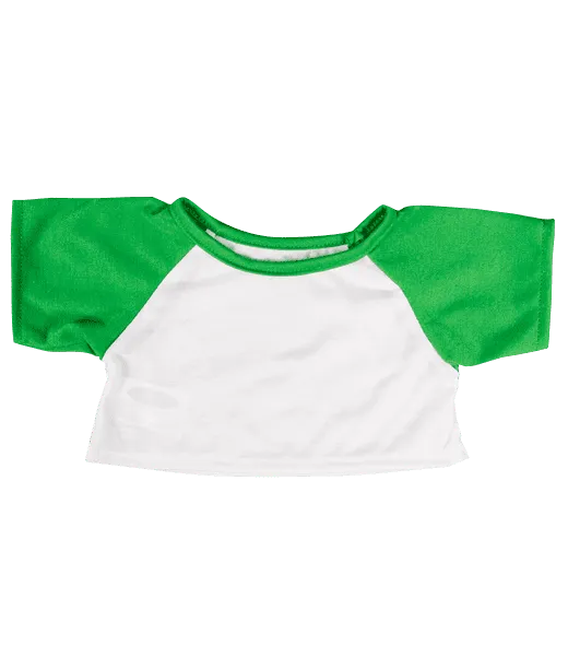 White Tee W/ Green Sleeves