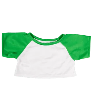 White Tee W/ Green Sleeves