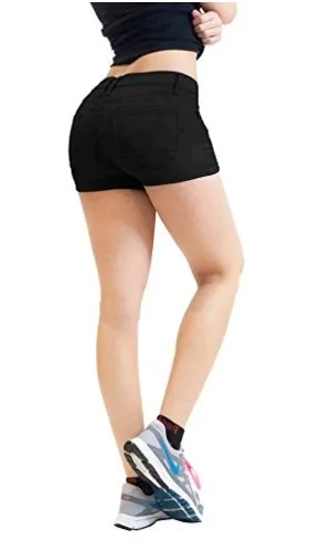 Women's 3-Inch Butt Lifting Stretch Twill Shorts - Black, Size 5