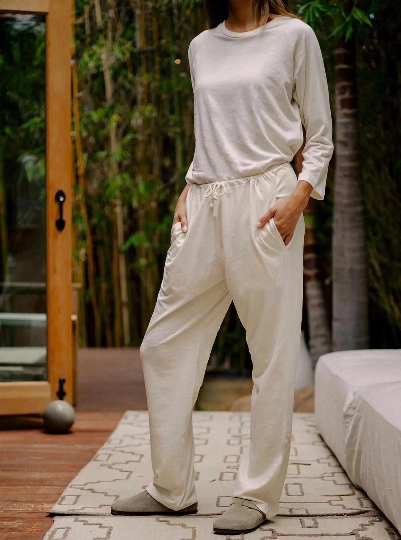 Women's Organic Lounge Pants in Natural