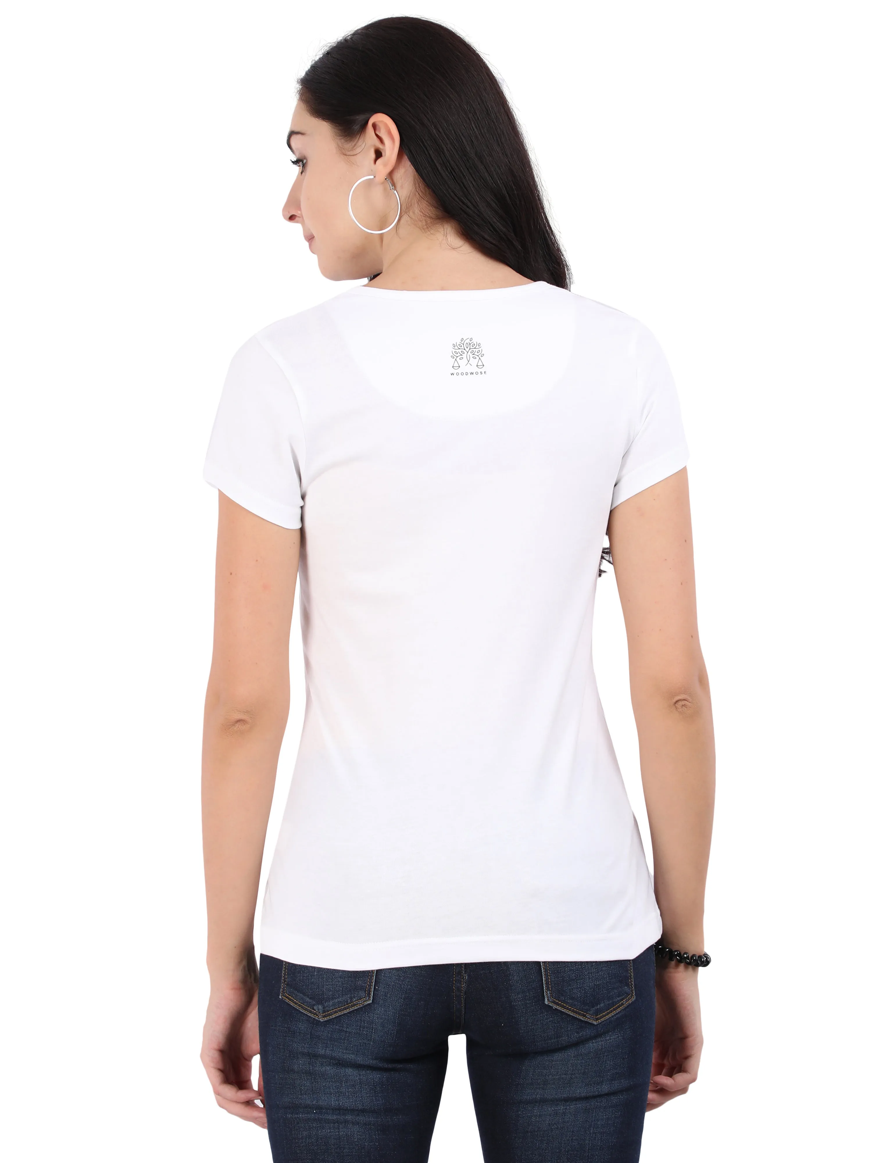 Woodwose Organic Clothing Women's Regular Fit Organic Cotton T-shirt - White